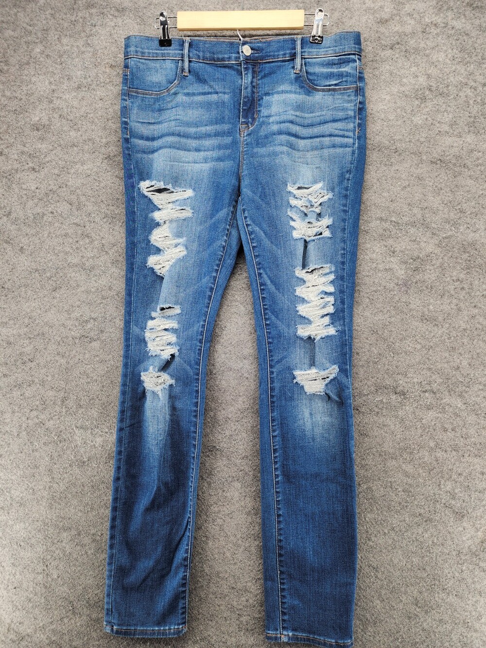 Pacsun Jeans Womens 31L Jeggings Distressed Blue Denim Mid Rise